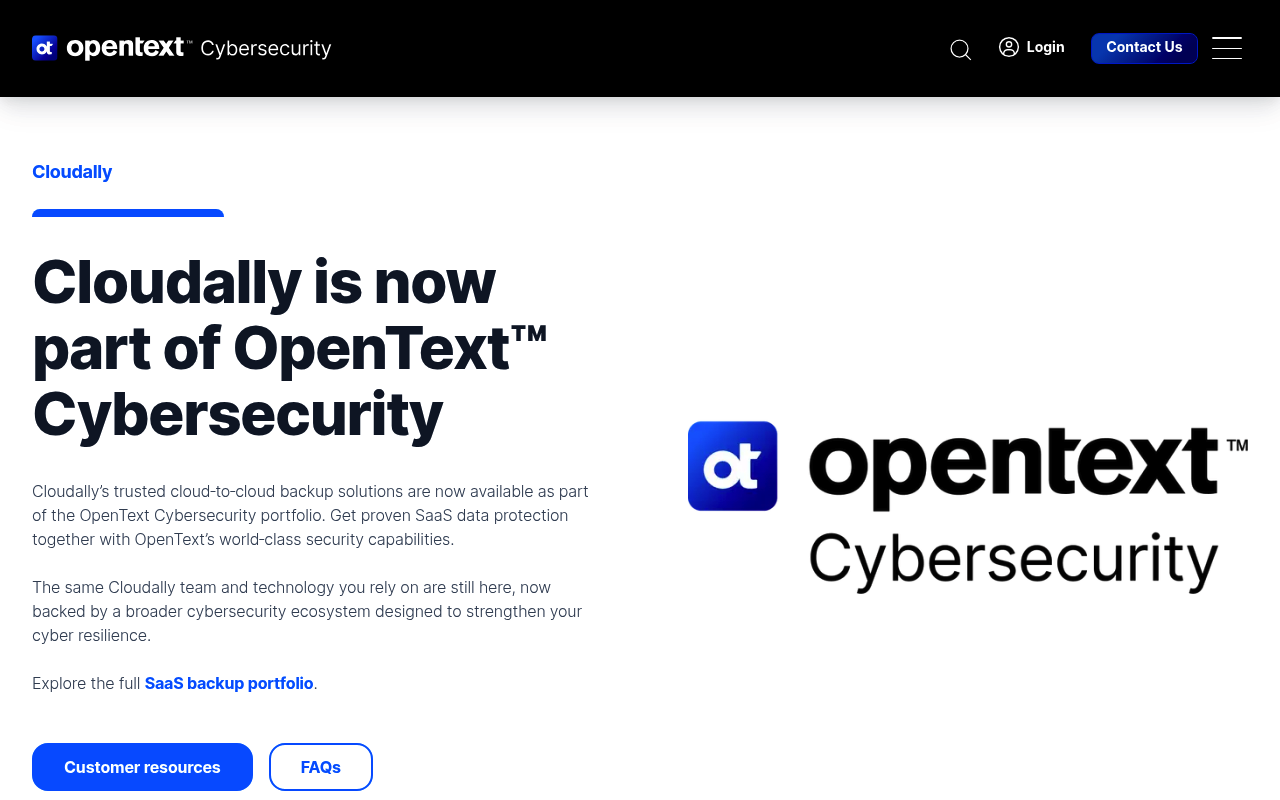 CloudAlly website screenshot
