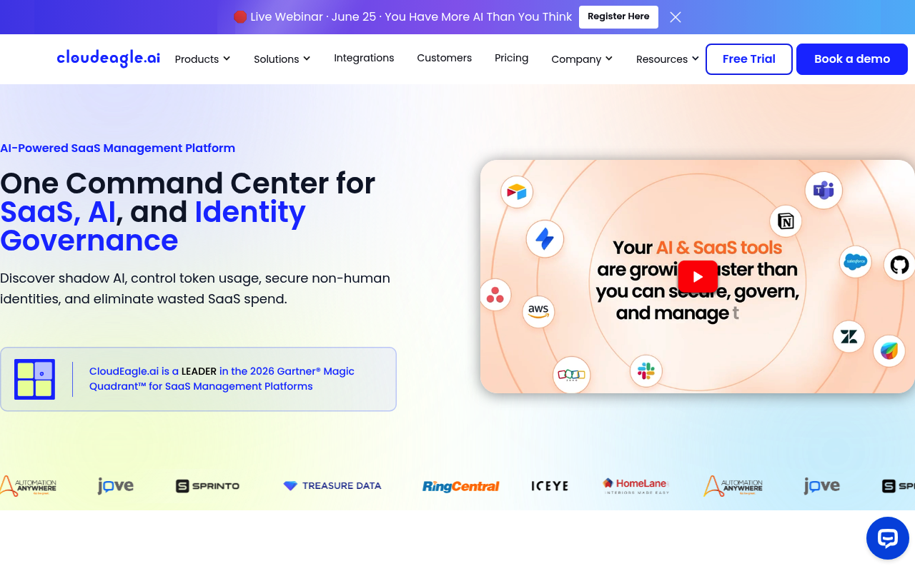 CloudEagle.ai website screenshot