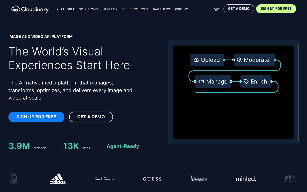 Cloudinary website screenshot