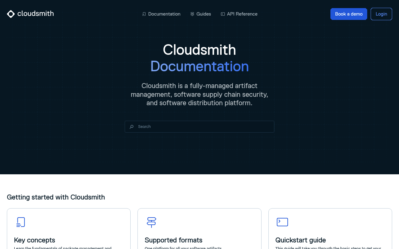Cloudsmith website screenshot