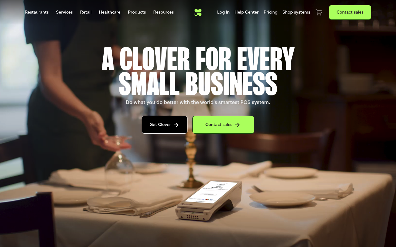 Clover website screenshot