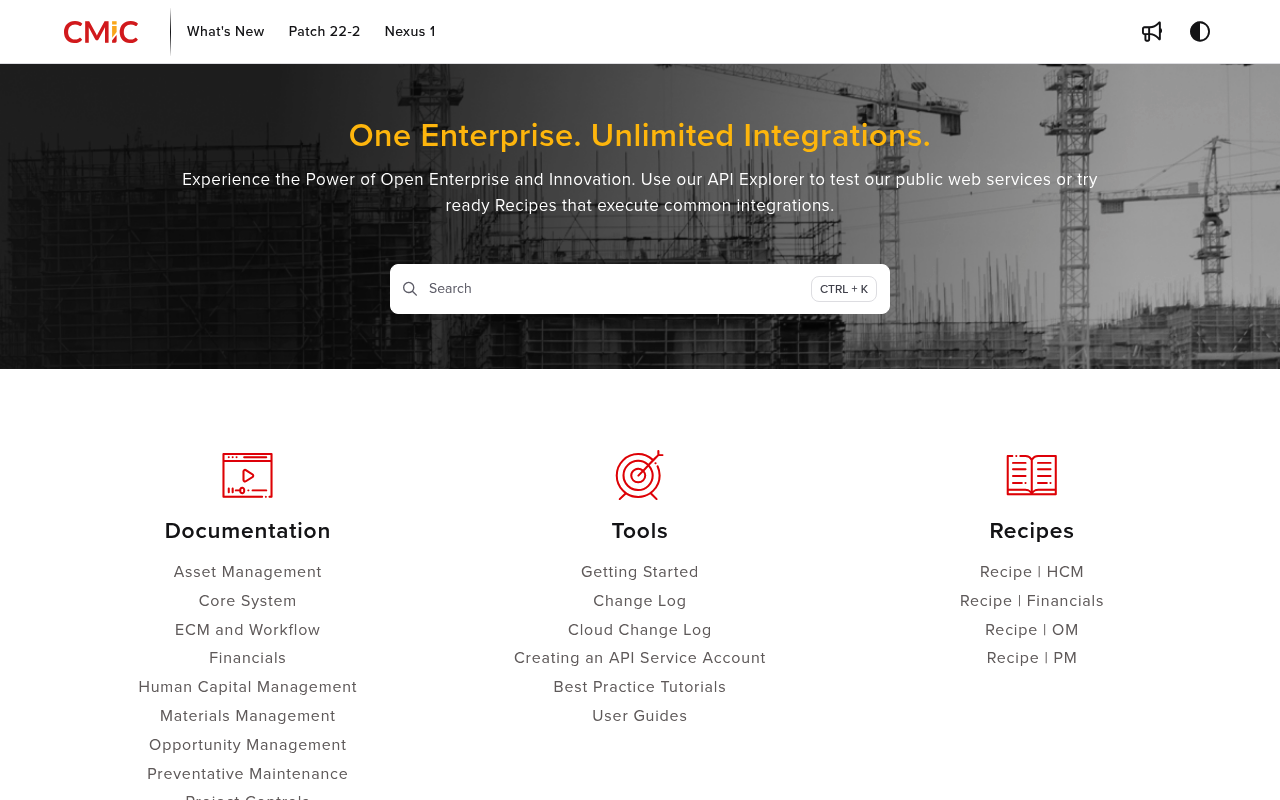 CMiC website screenshot