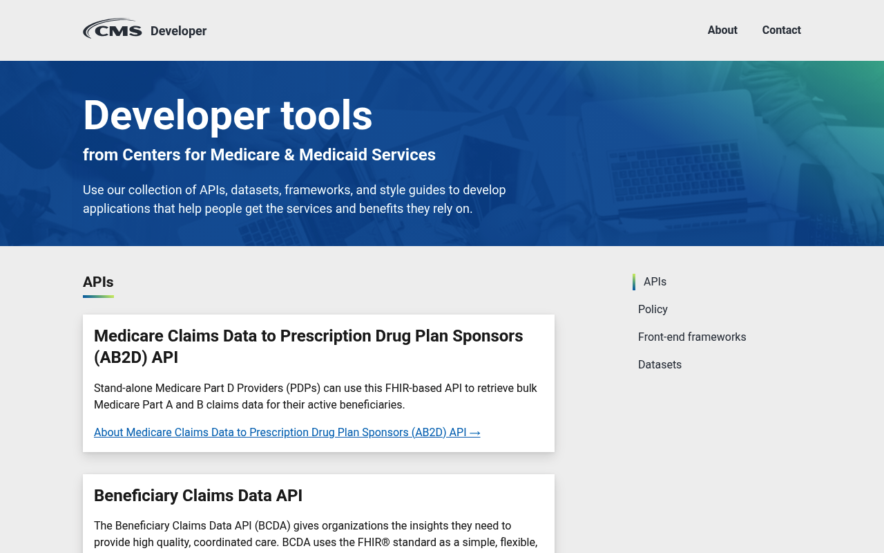 Centers for Medicare and Medicaid Services website screenshot