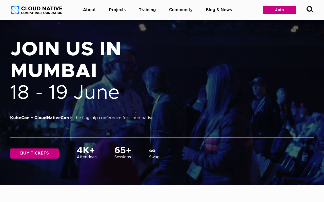 CNCF website screenshot