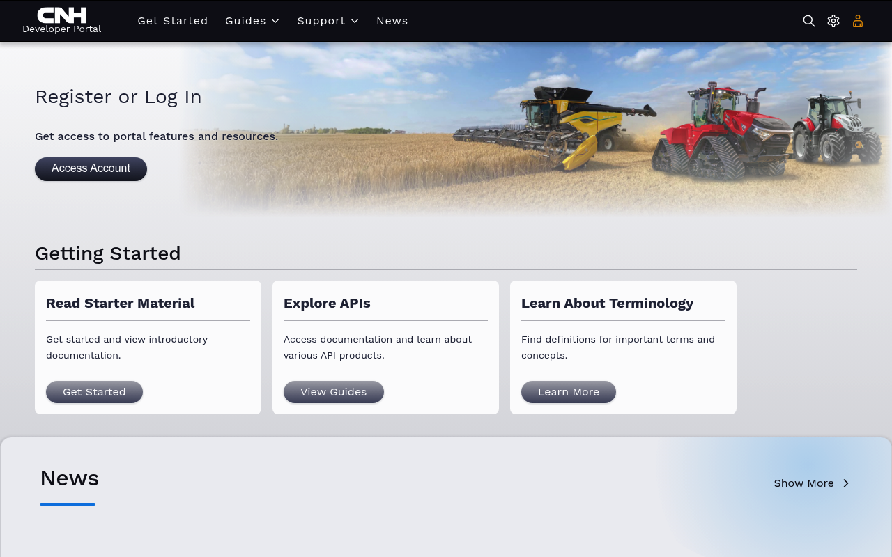 CNH website screenshot