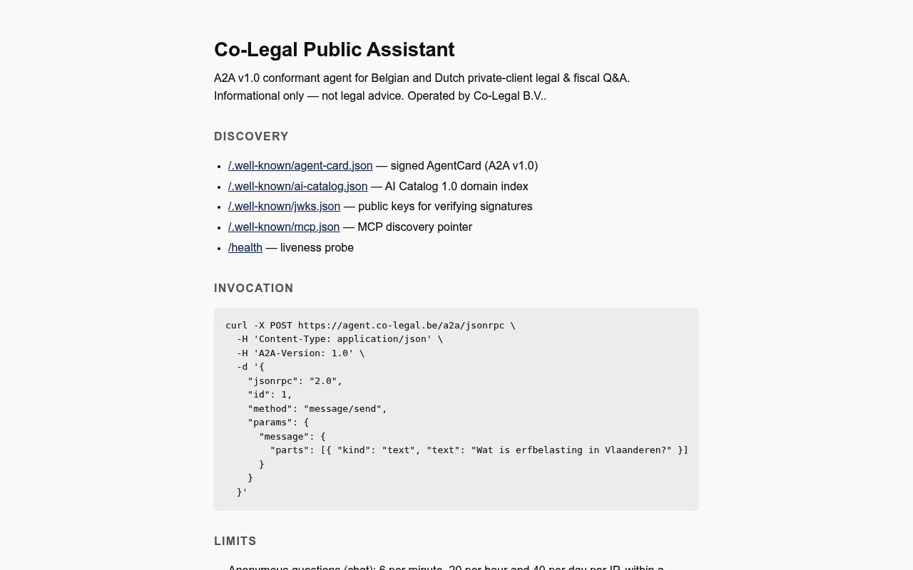 Co-Legal screenshot