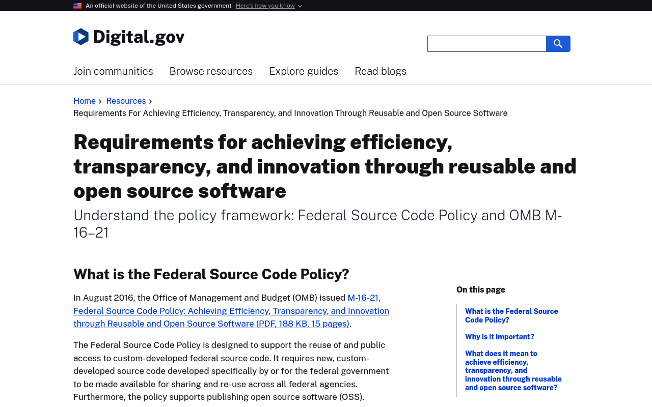 Code.gov website screenshot