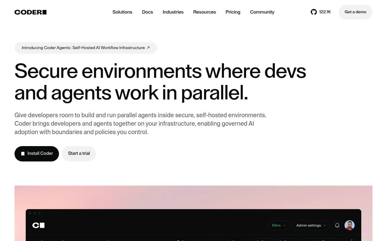 Coder website screenshot