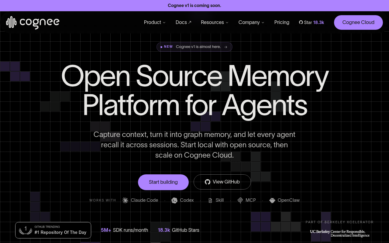 Cognee website screenshot