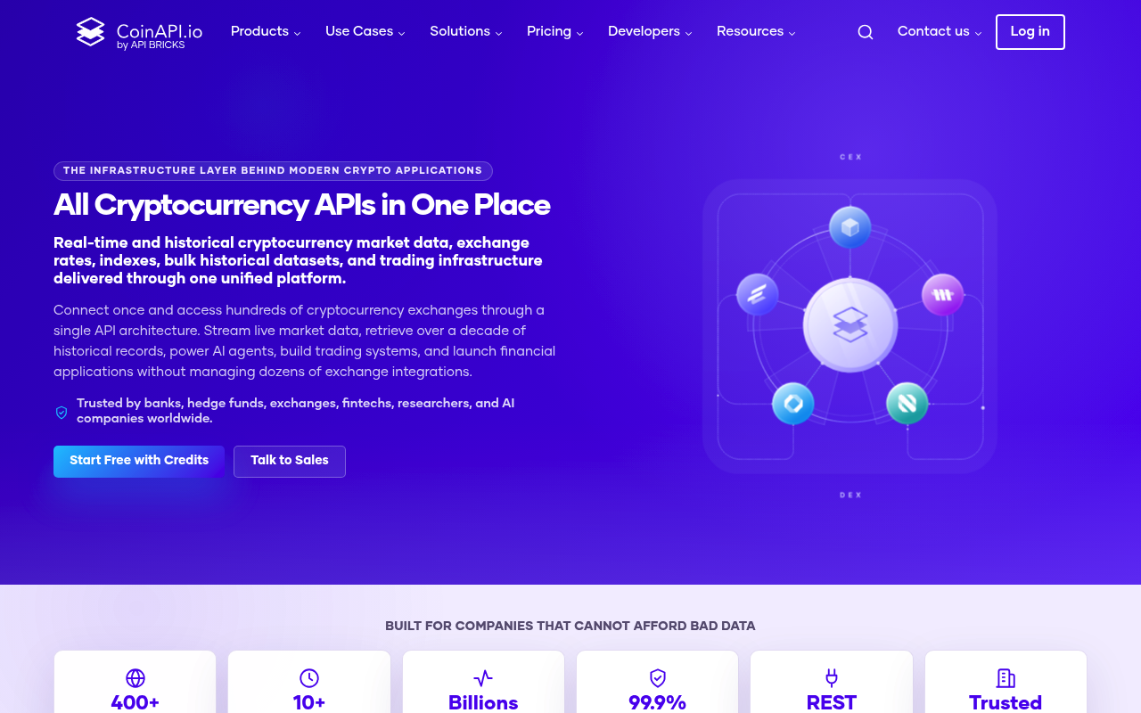 CoinAPI website screenshot