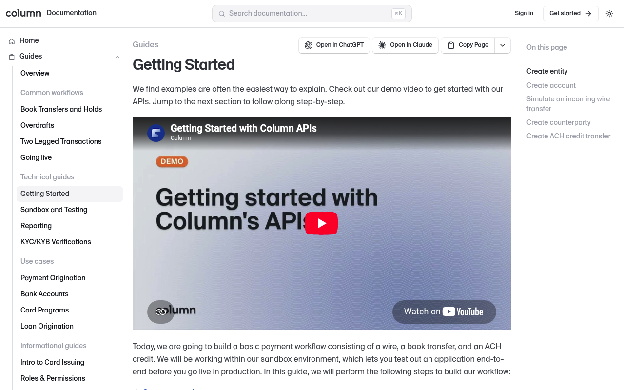 Column screenshot