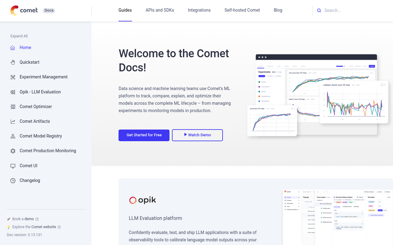 Comet website screenshot