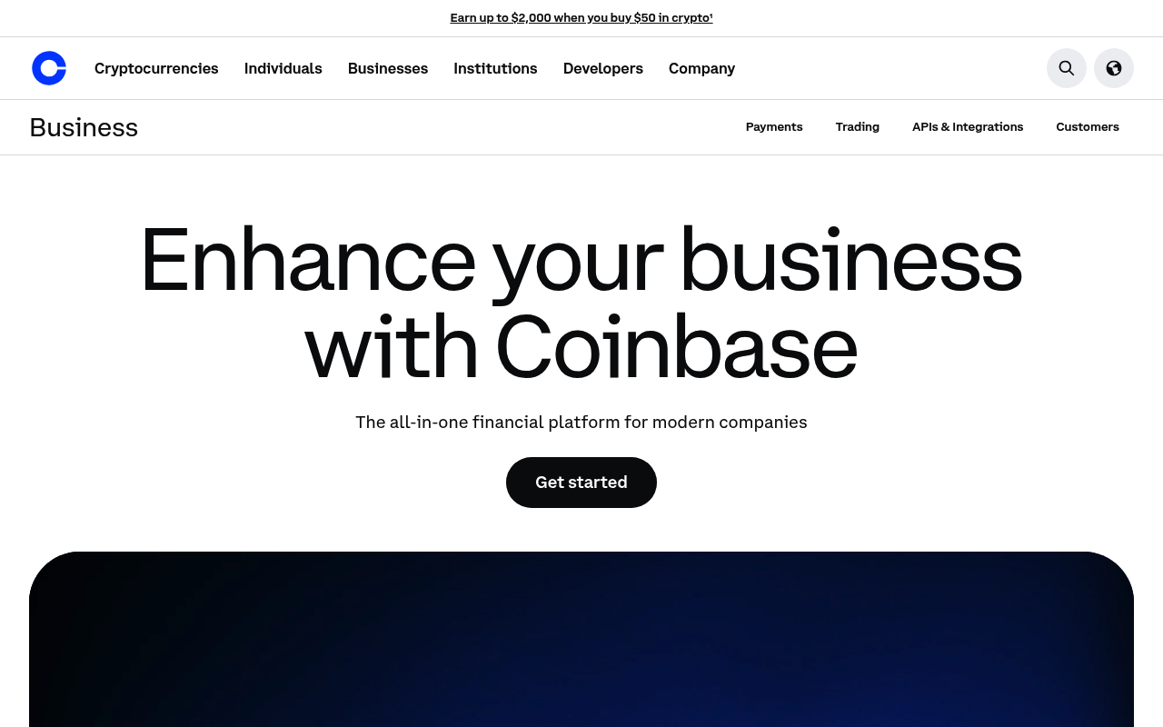 Coinbase Commerce website screenshot