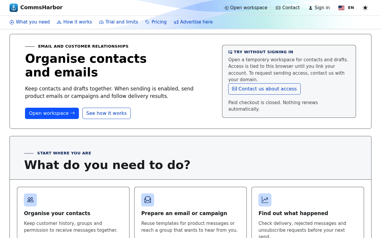 CommsHarbor screenshot