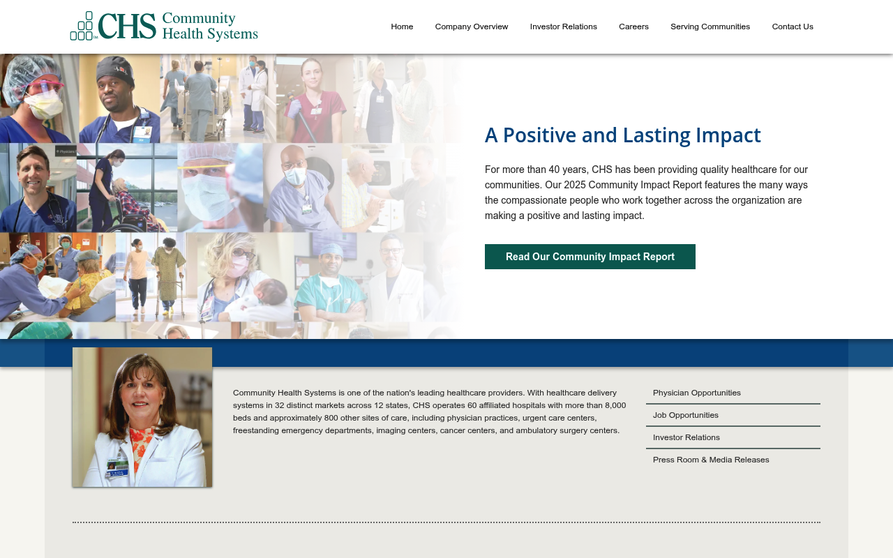 Community Health Systems website screenshot