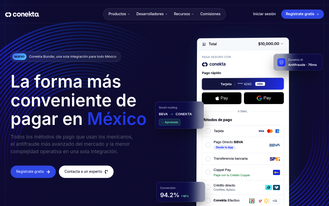 Conekta website screenshot