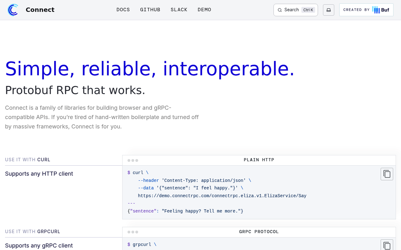 Connect-RPC website screenshot
