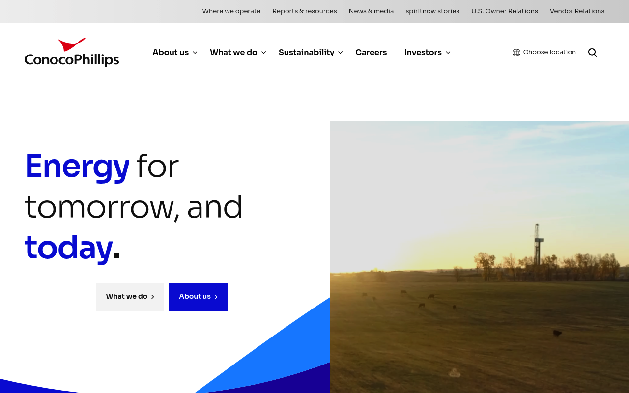ConocoPhillips website screenshot