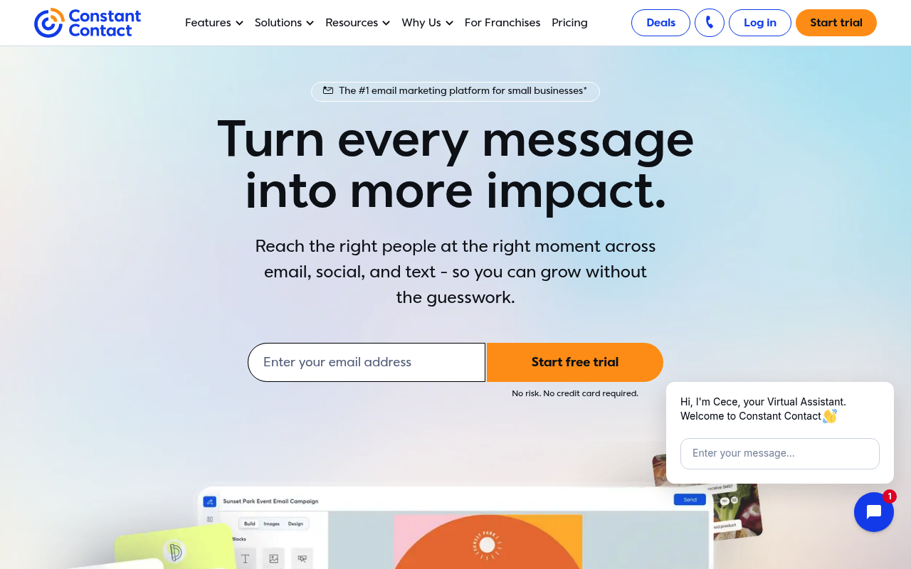 Constant Contact website screenshot