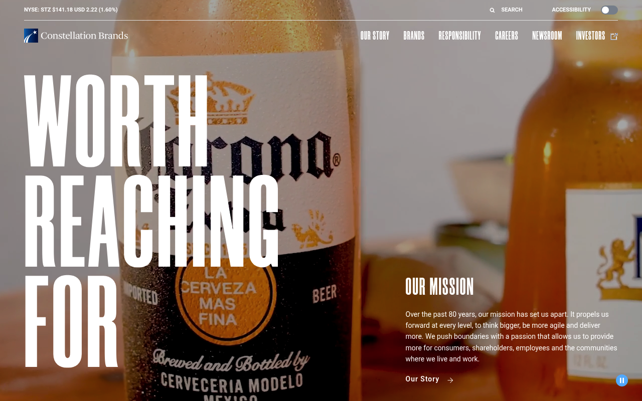 Constellation Brands website screenshot
