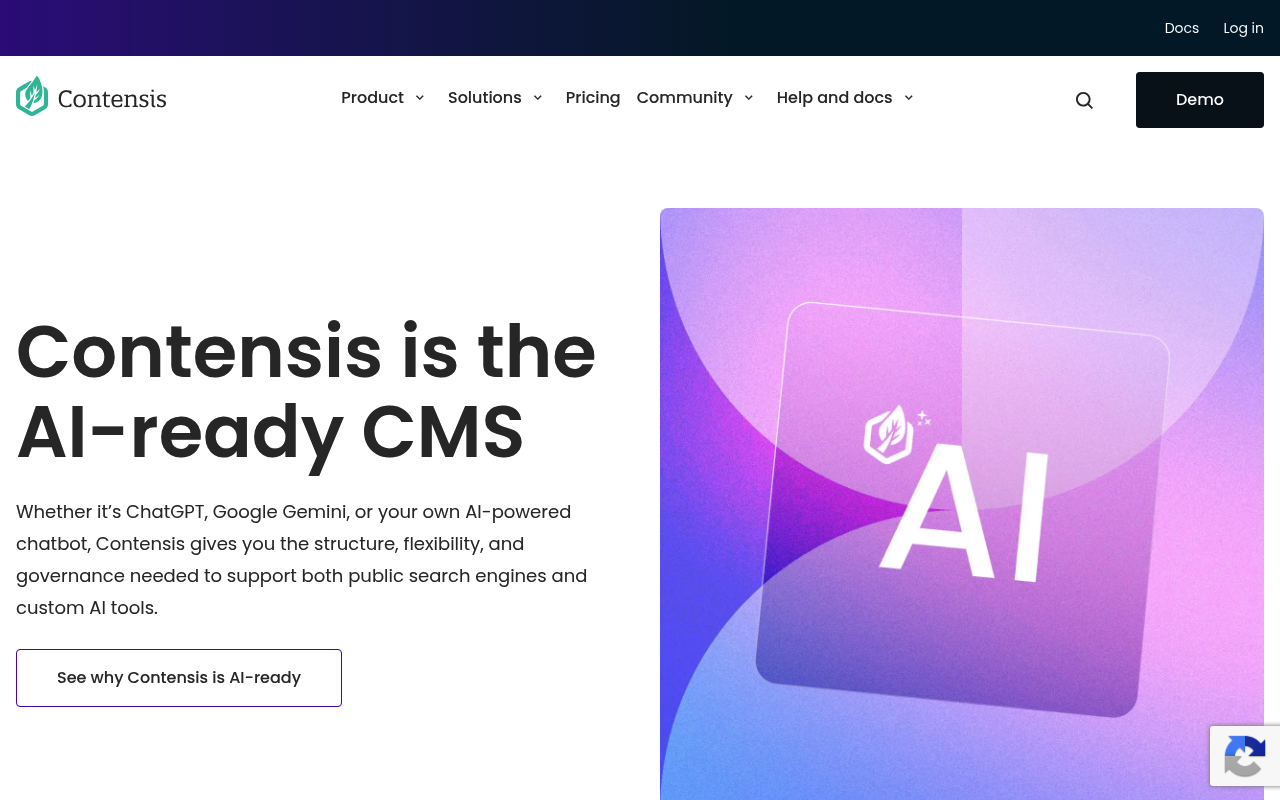 Contensis website screenshot