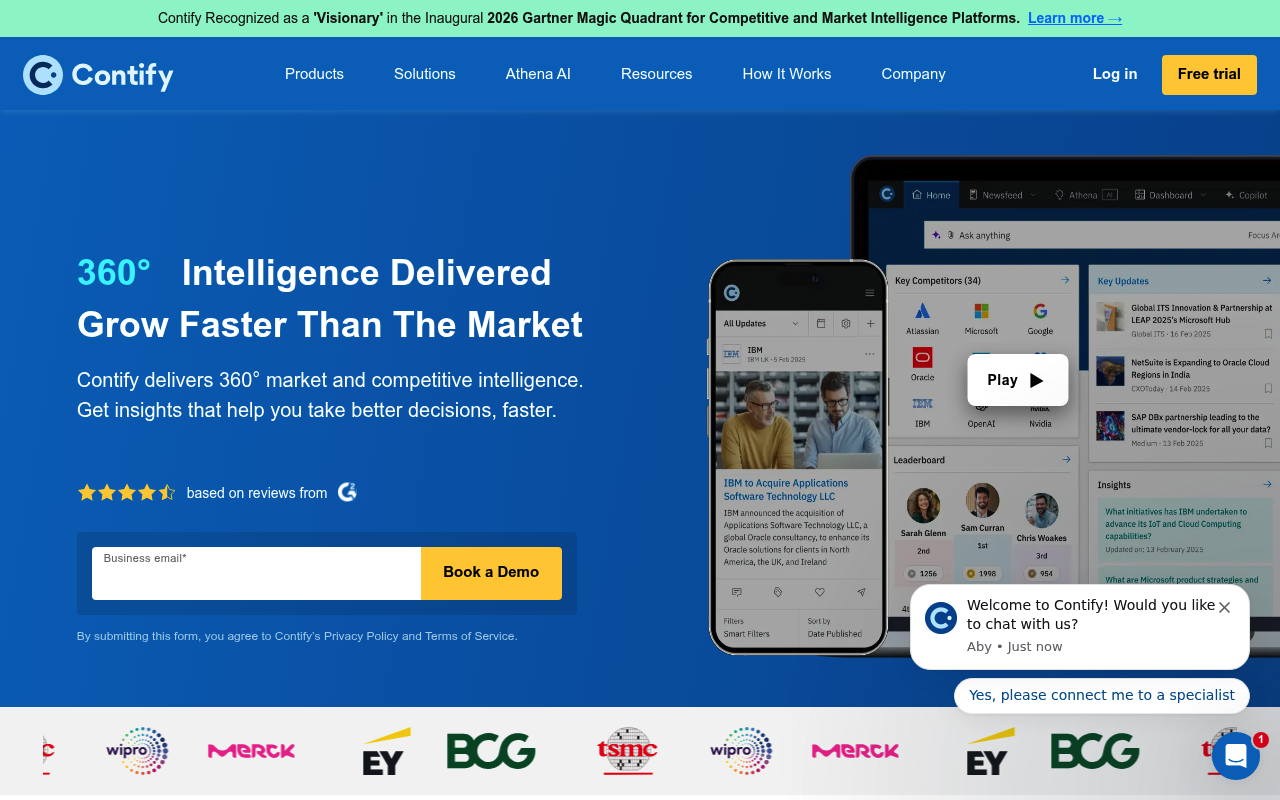 Contify website screenshot