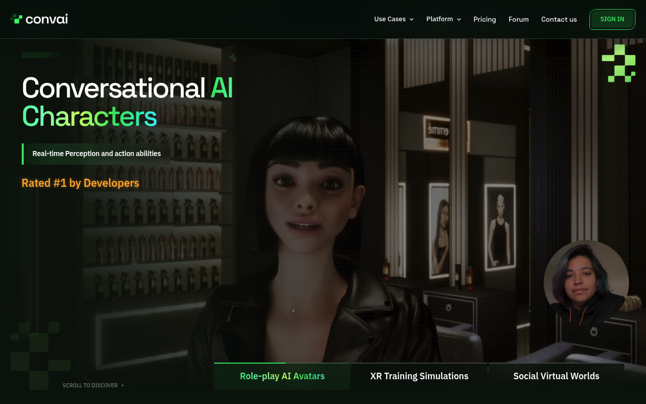 Convai website screenshot