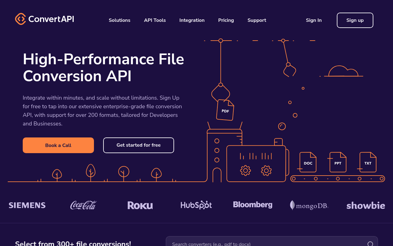 ConvertAPI website screenshot
