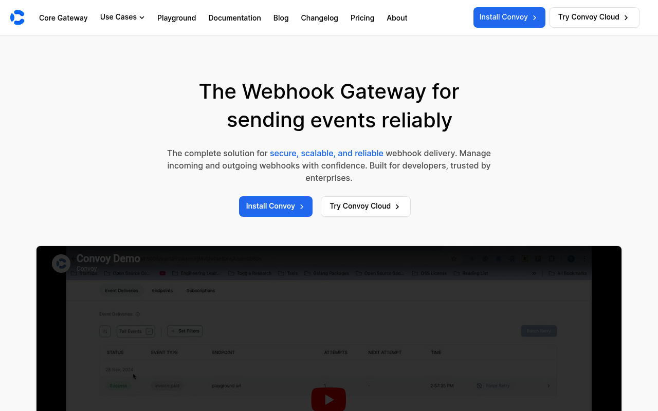 Convoy website screenshot