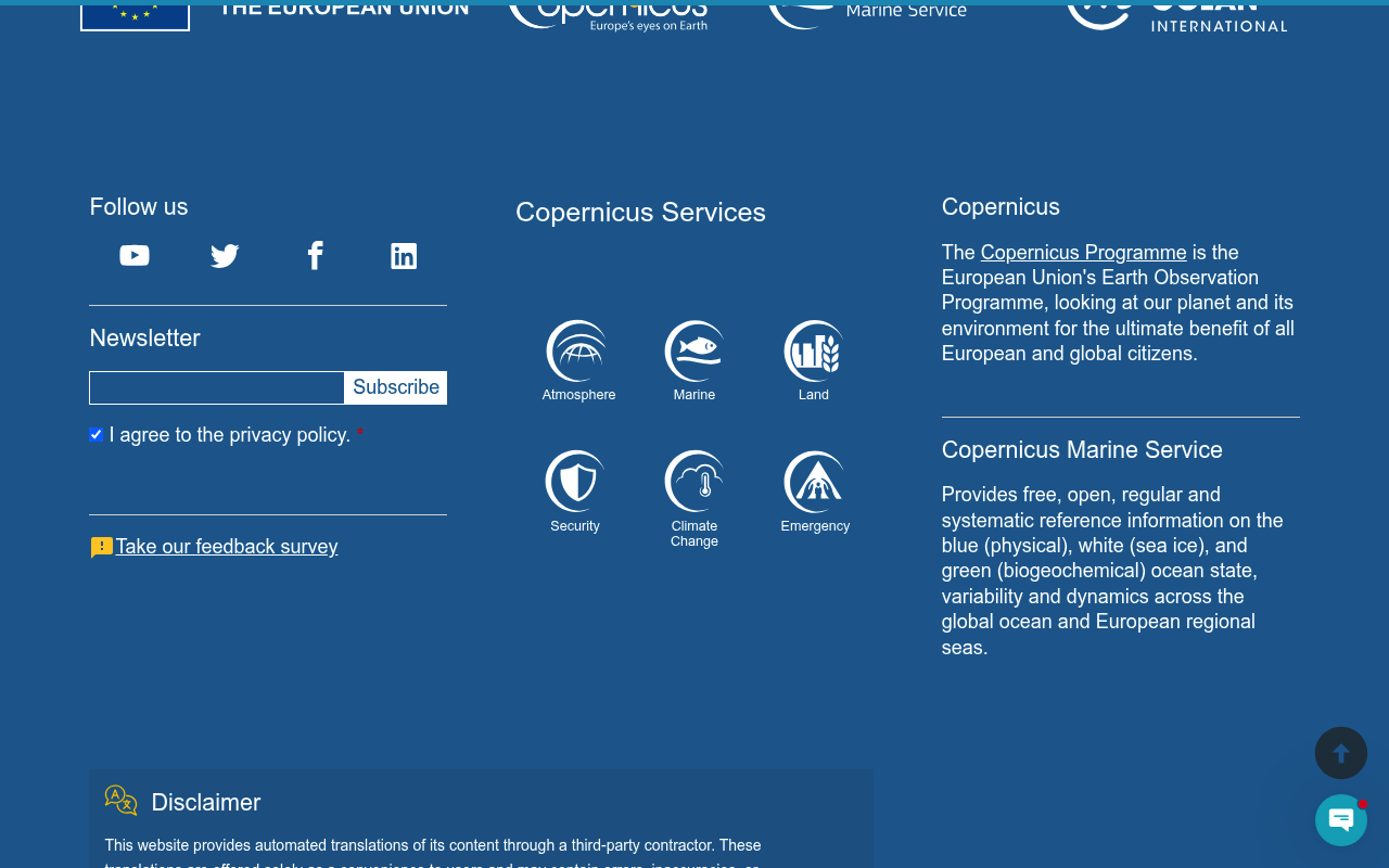 Copernicus Marine screenshot