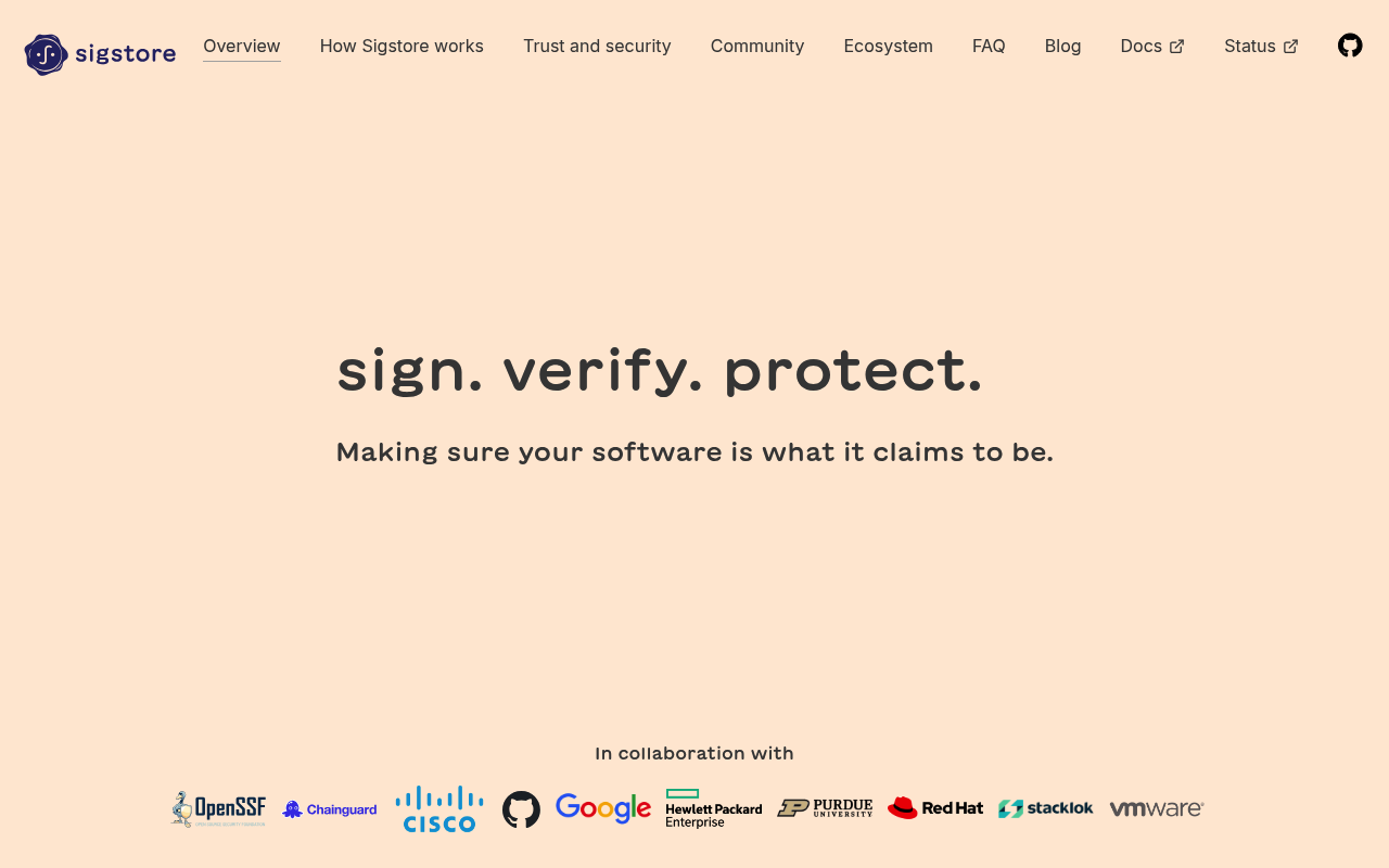Cosign website screenshot