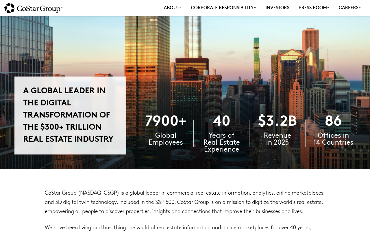 CoStar Group website screenshot