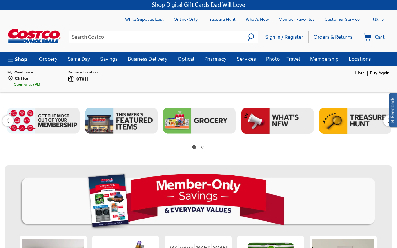 Costco Wholesale screenshot