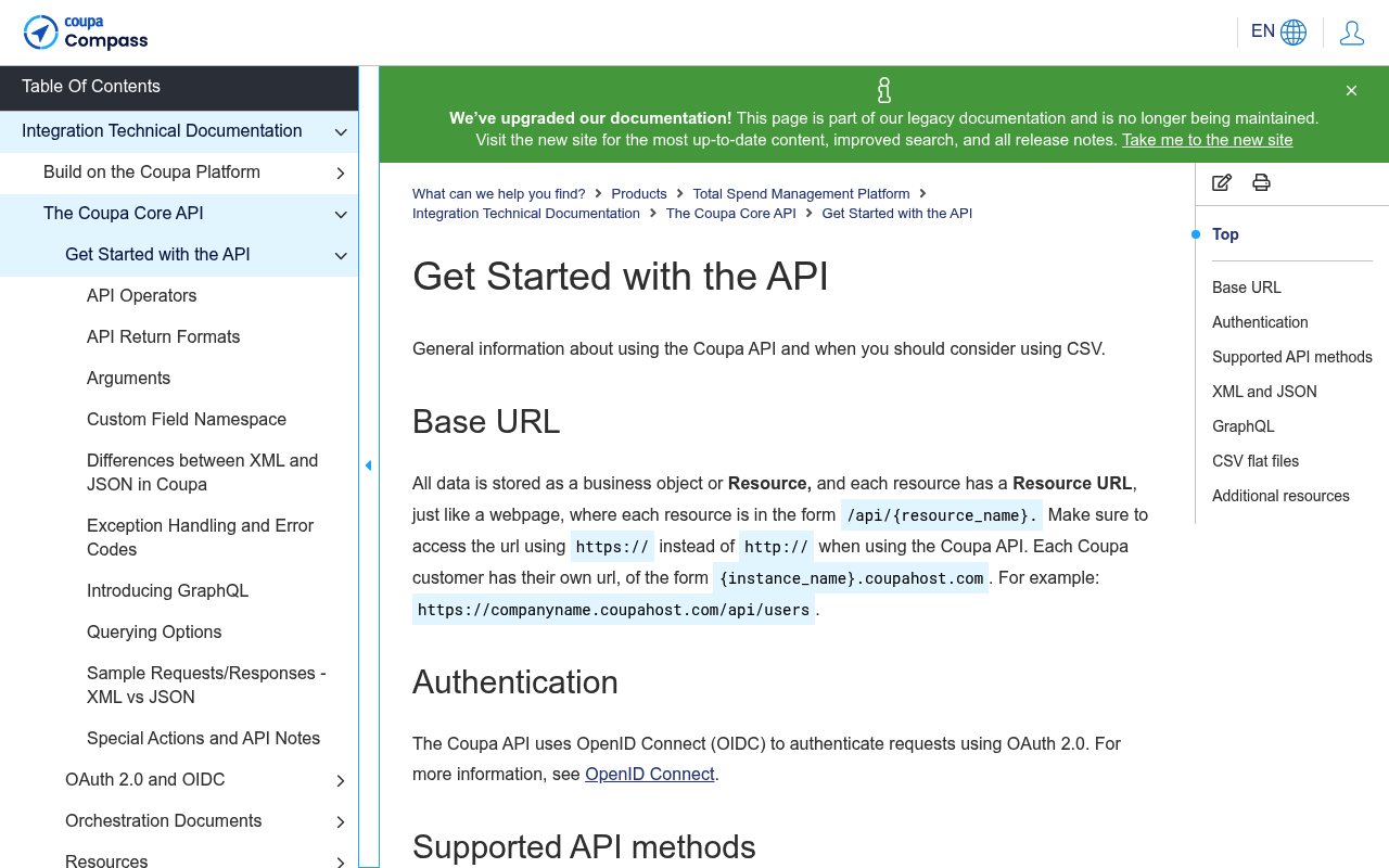 Coupa website screenshot