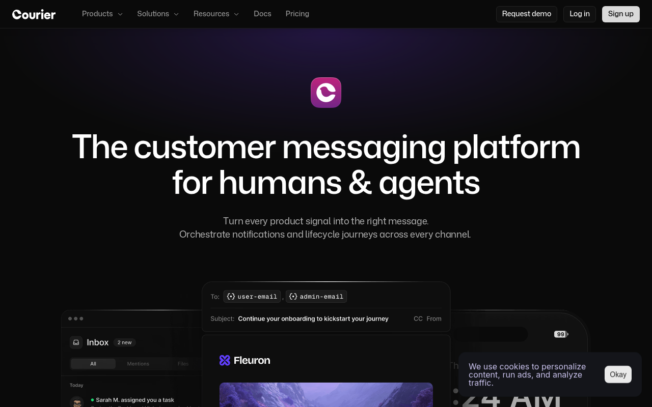 Courier website screenshot