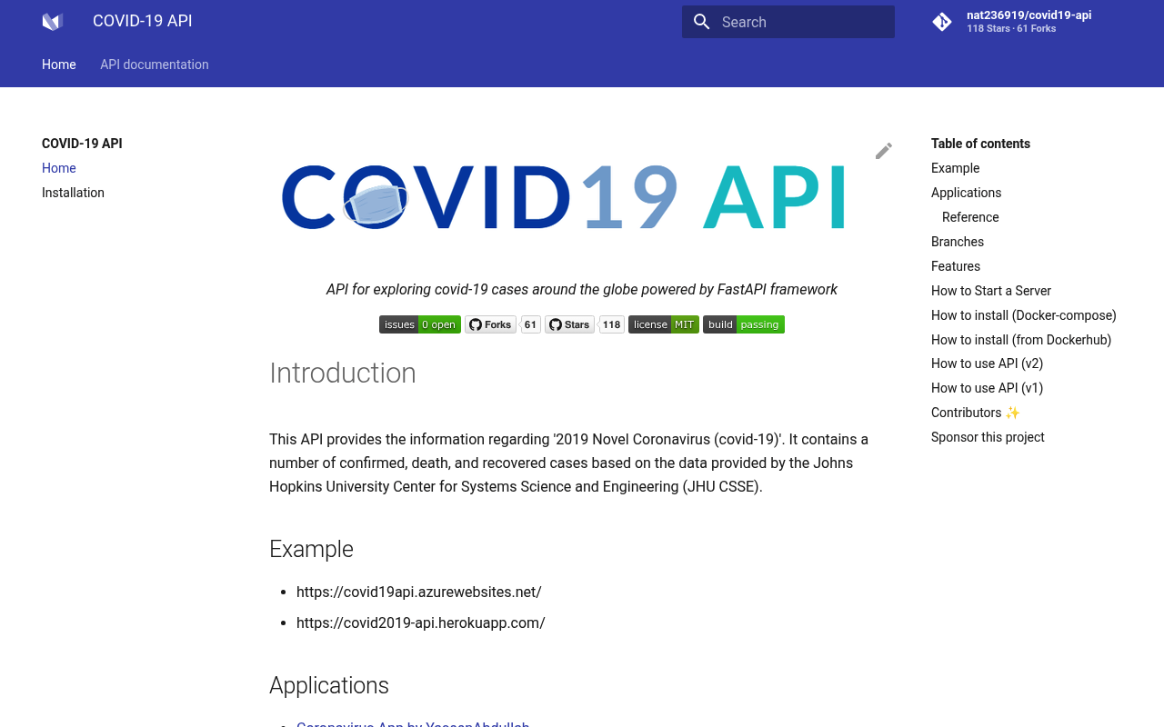 Covid-19 JHU CSSE website screenshot