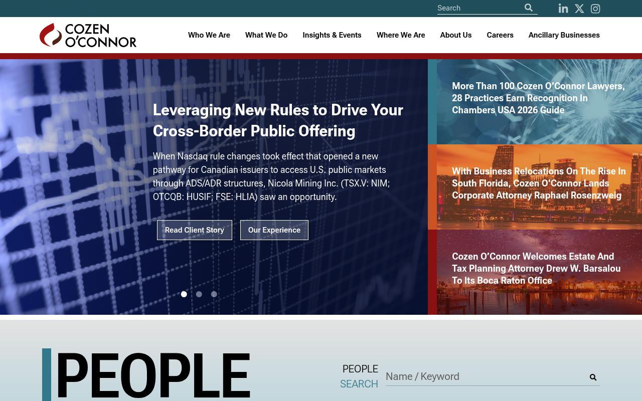 Cozen O'Connor website screenshot