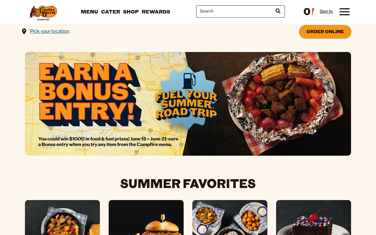 Cracker Barrel Old Country Store screenshot