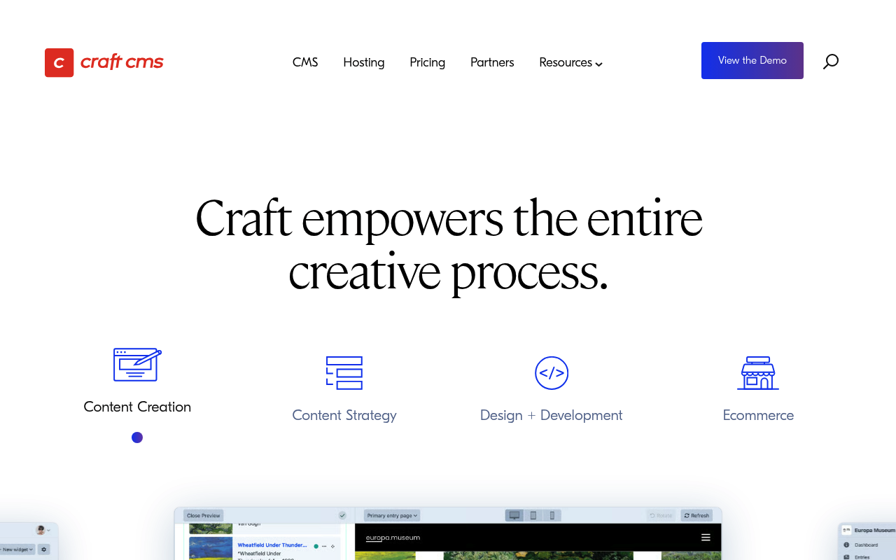 Craft CMS website screenshot