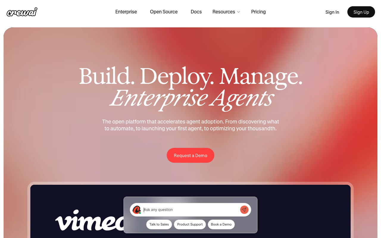 CrewAI Cloud website screenshot