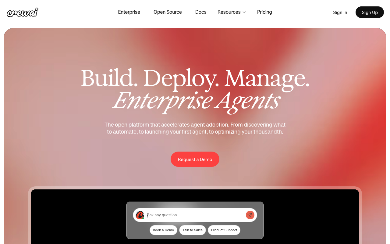 CrewAI website screenshot