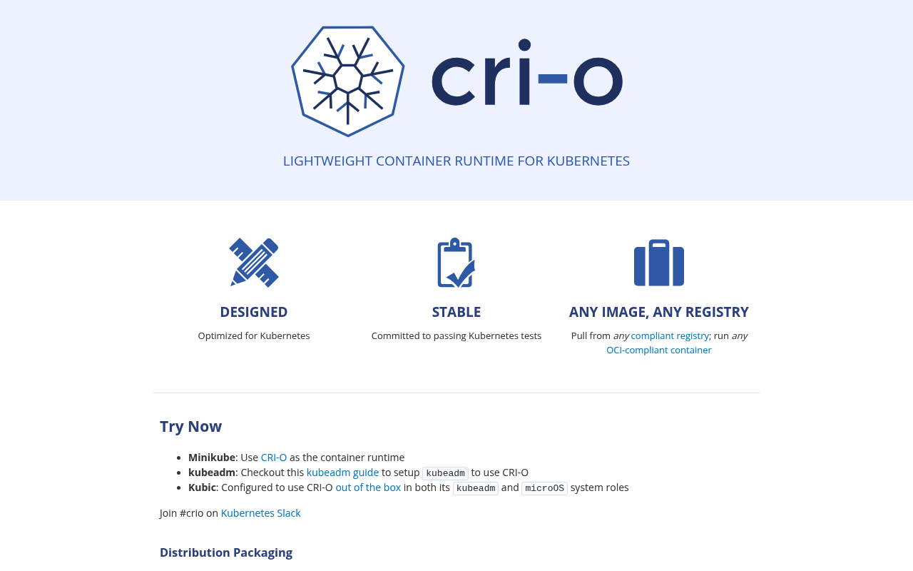 CRI-O website screenshot