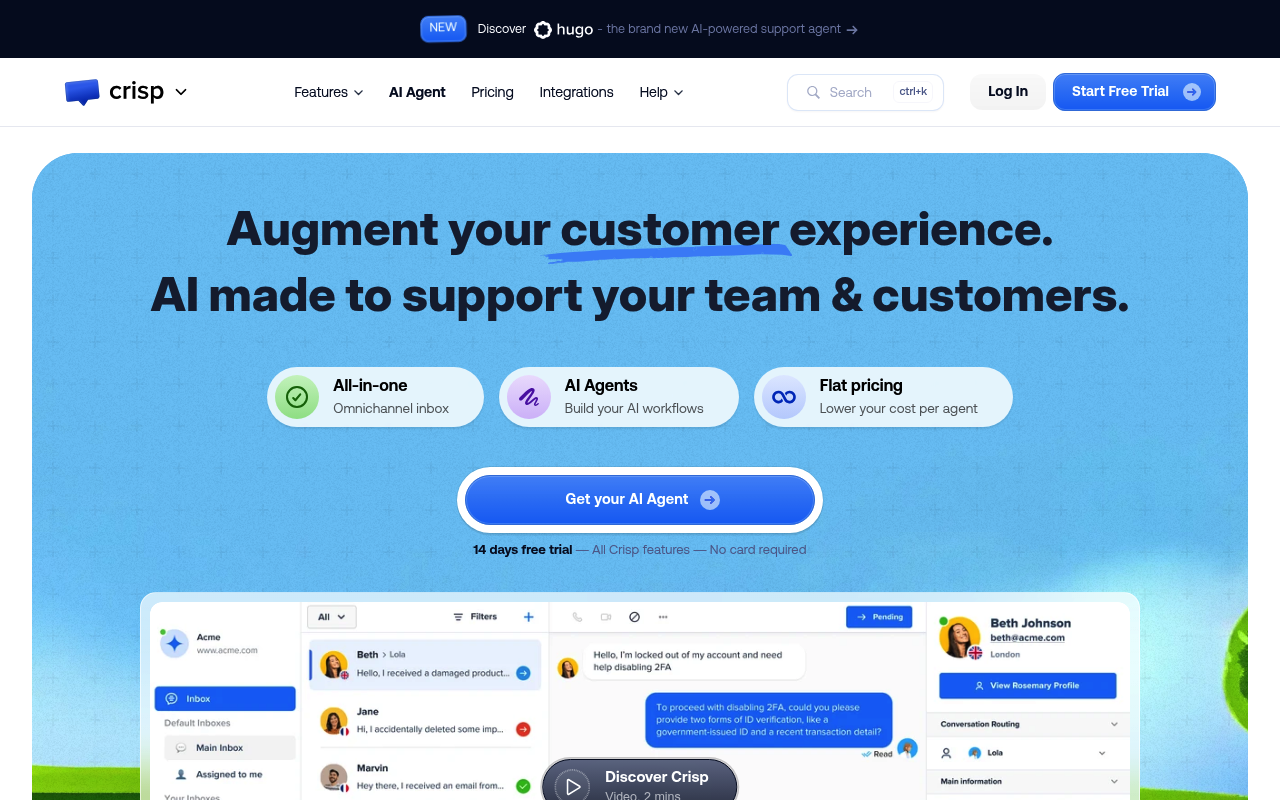Crisp website screenshot