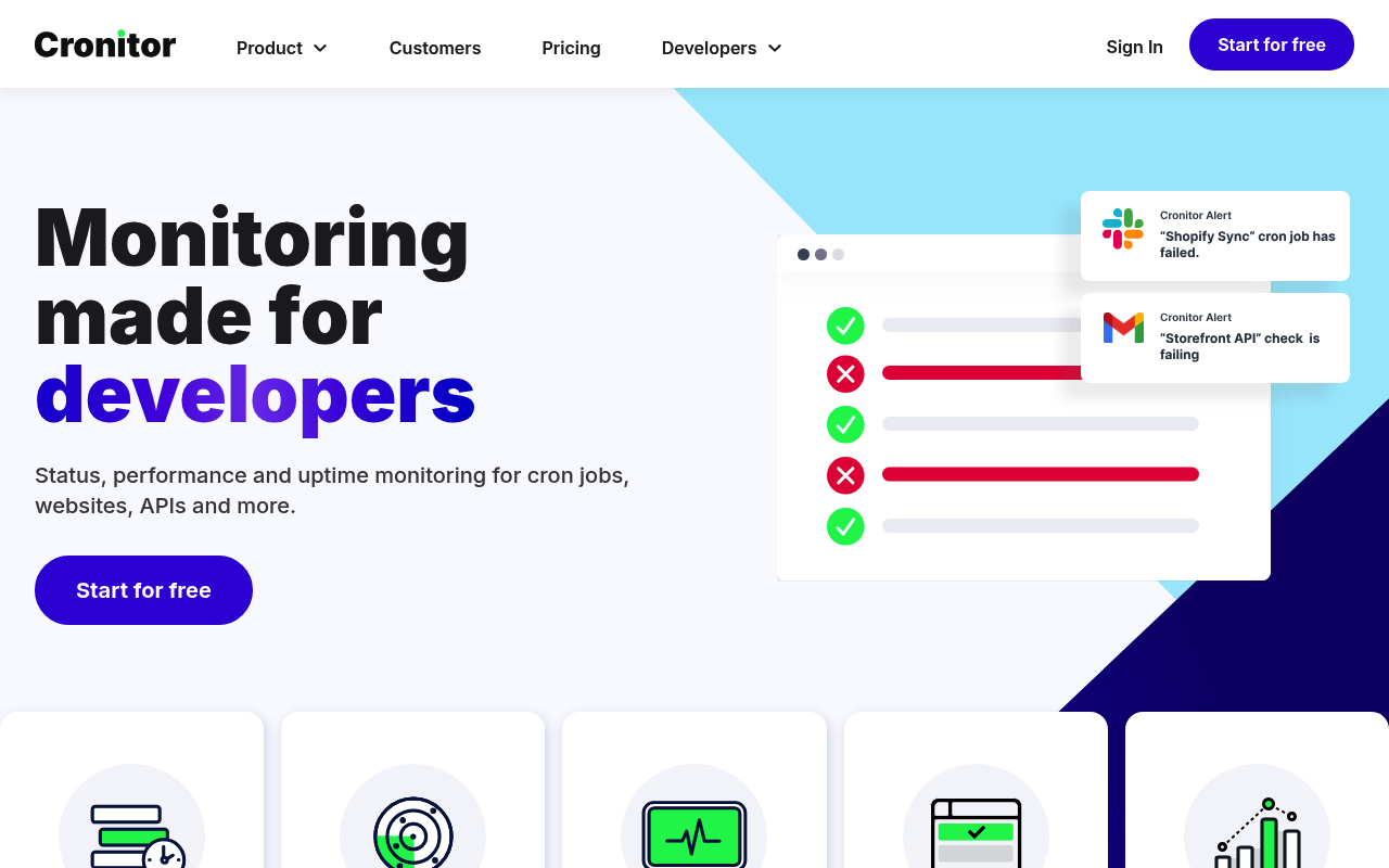 Cronitor website screenshot
