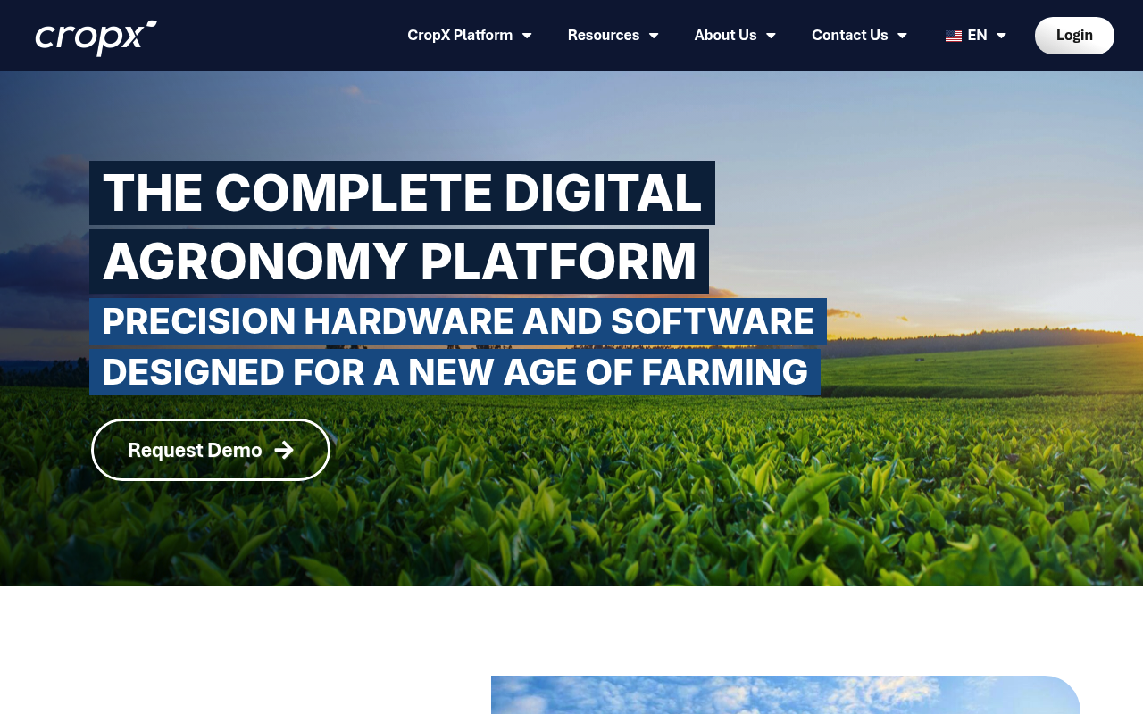 CropX website screenshot