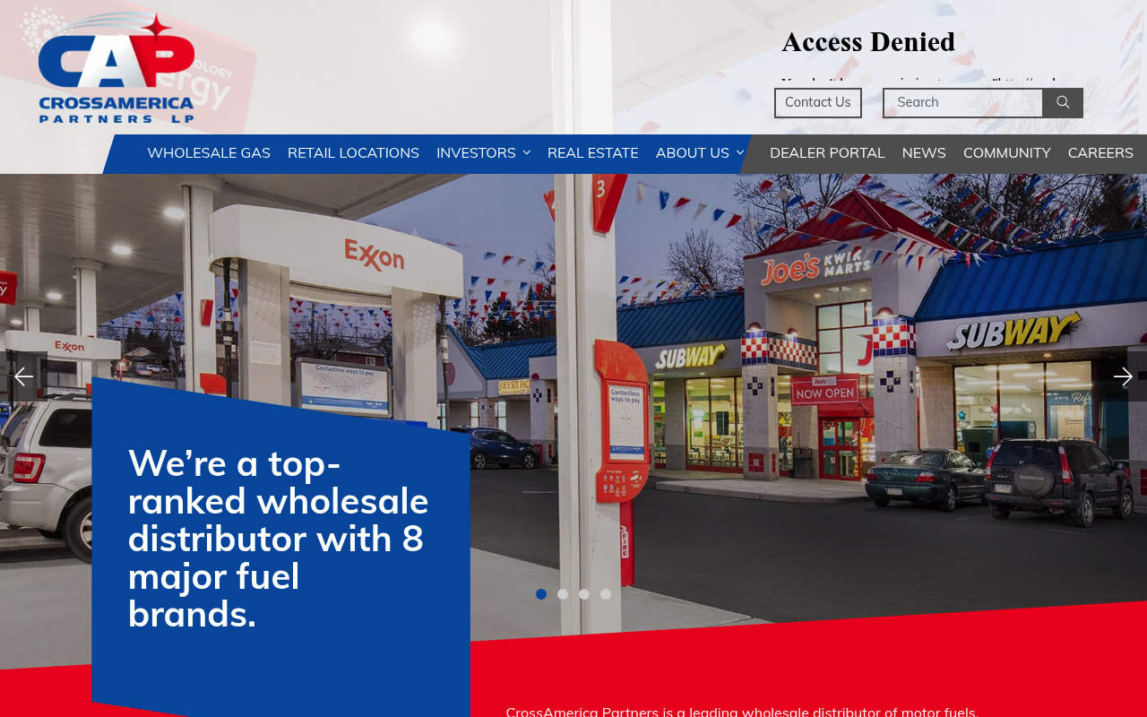 CrossAmerica Partners website screenshot