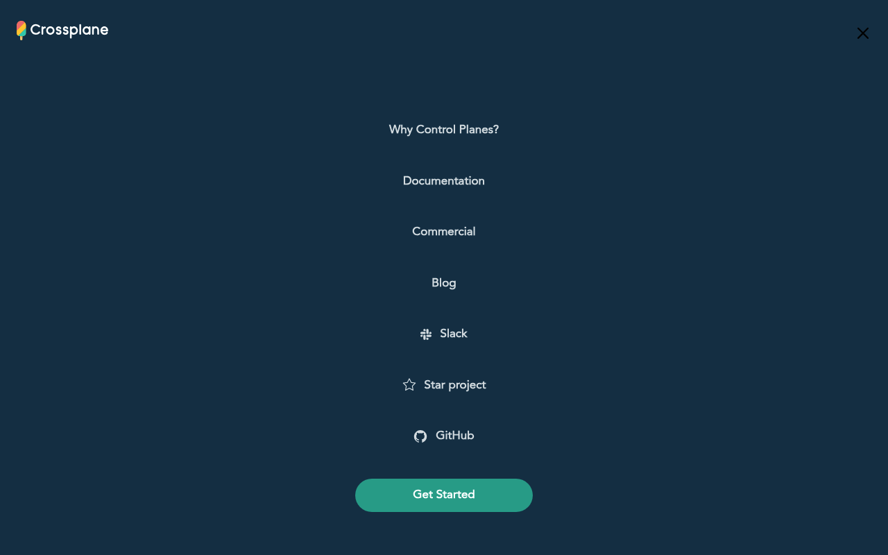 Crossplane website screenshot