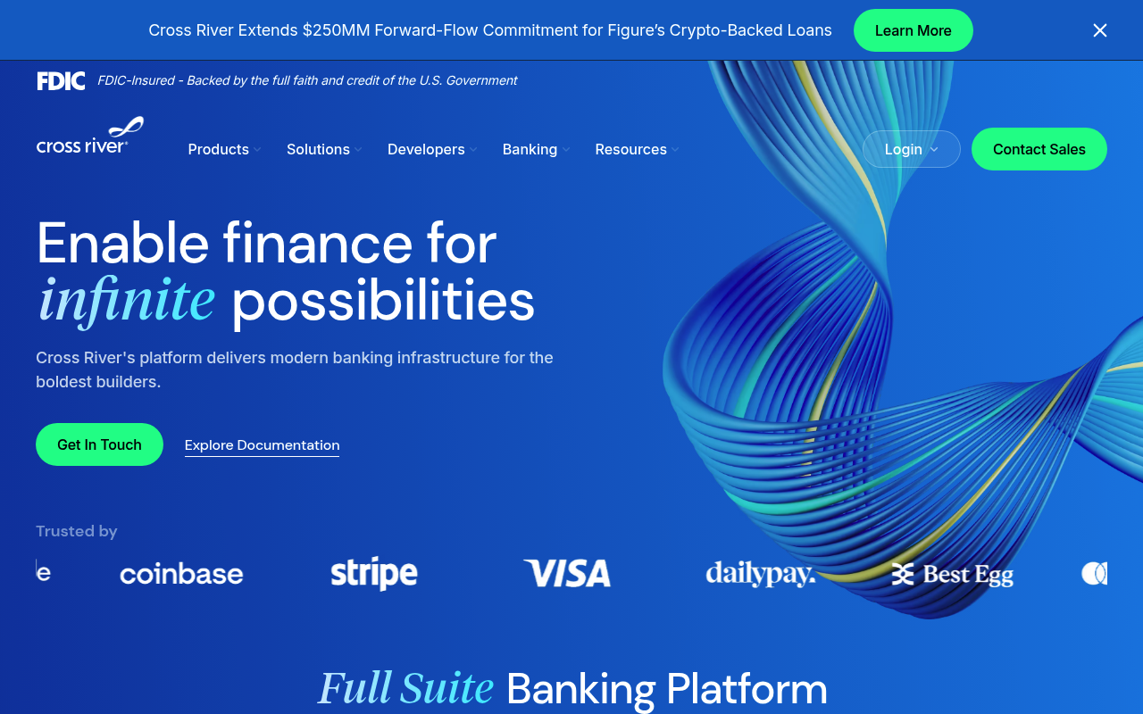 Cross River Bank website screenshot