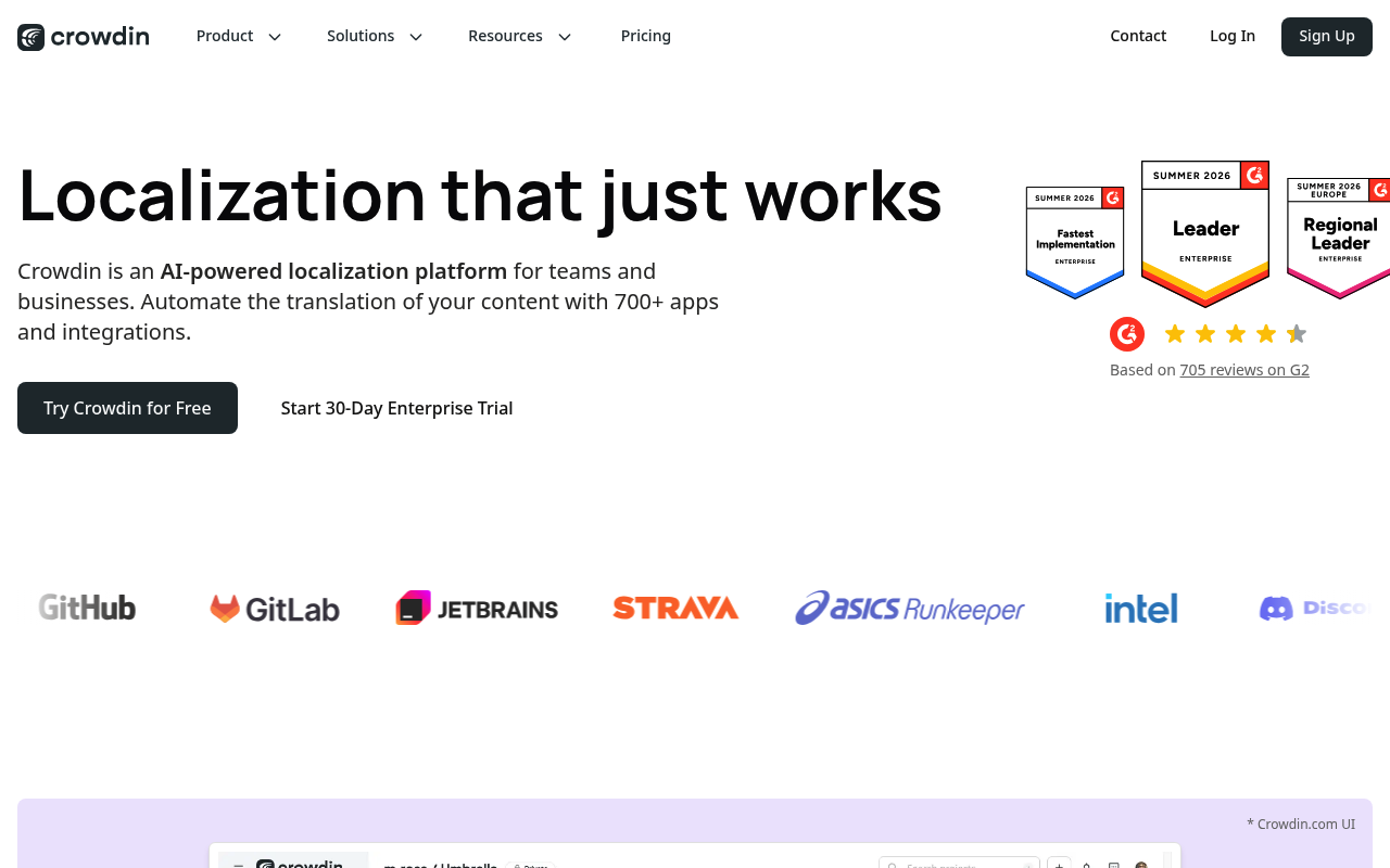 Crowdin website screenshot