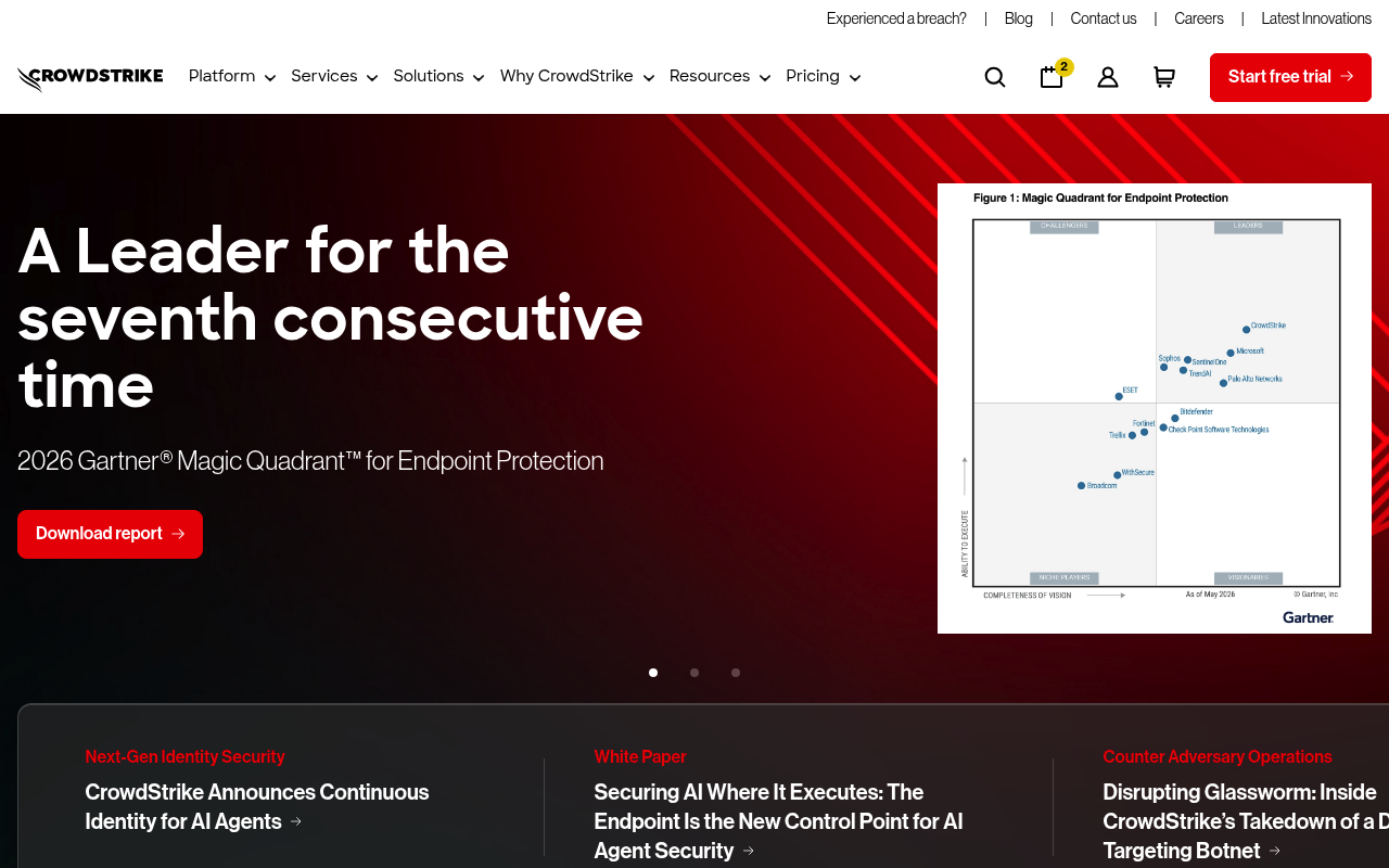 CrowdStrike website screenshot